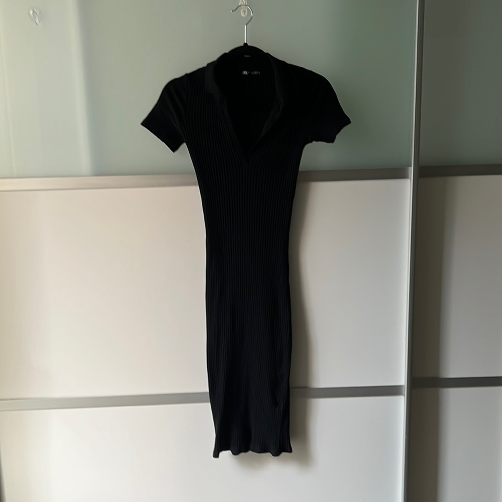 Black Calf length Zara dress